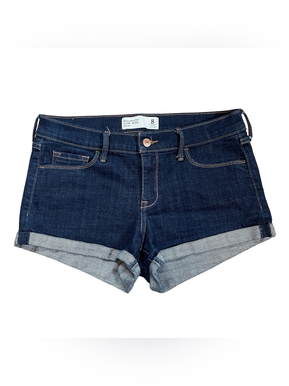 Abercrombie & Fitch Low Rise Short dark wash denim